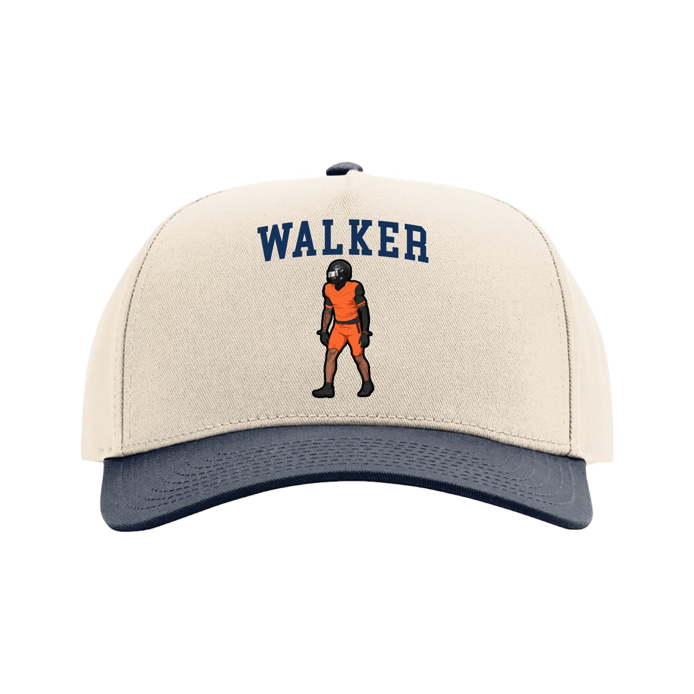 Full Fabric Five-Panel Champ Cap — Shirsey in Cream/Navy