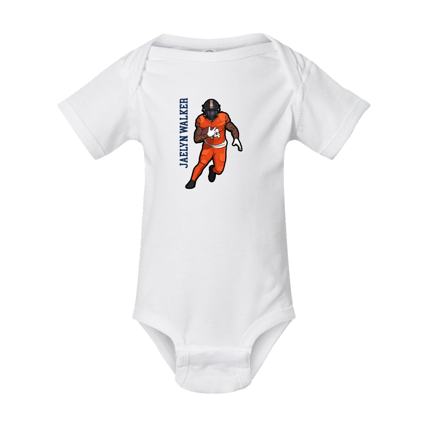 Baby Onesie — Name Vertical in White