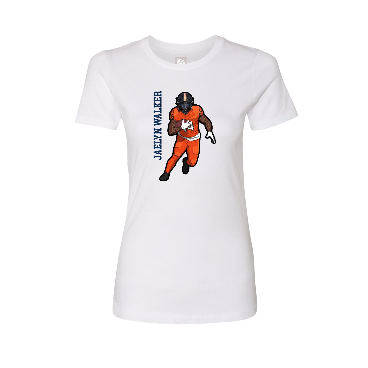 Fitted Women's Tee — Name Vertical in White