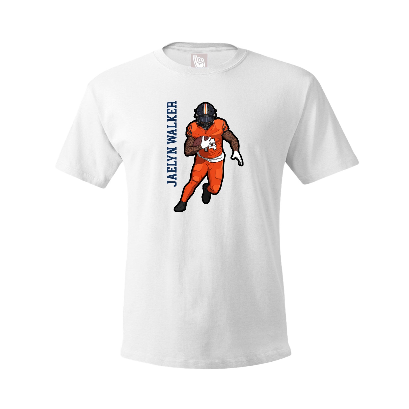Youth Tee — Name Vertical in White