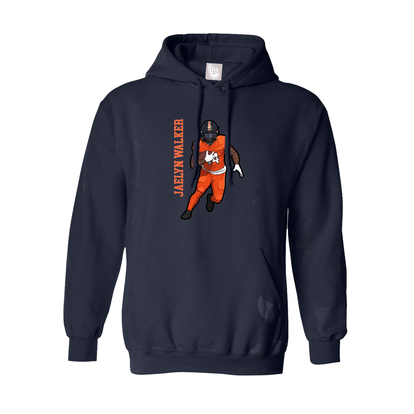 Youth Hoodie — Name Vertical in Navy