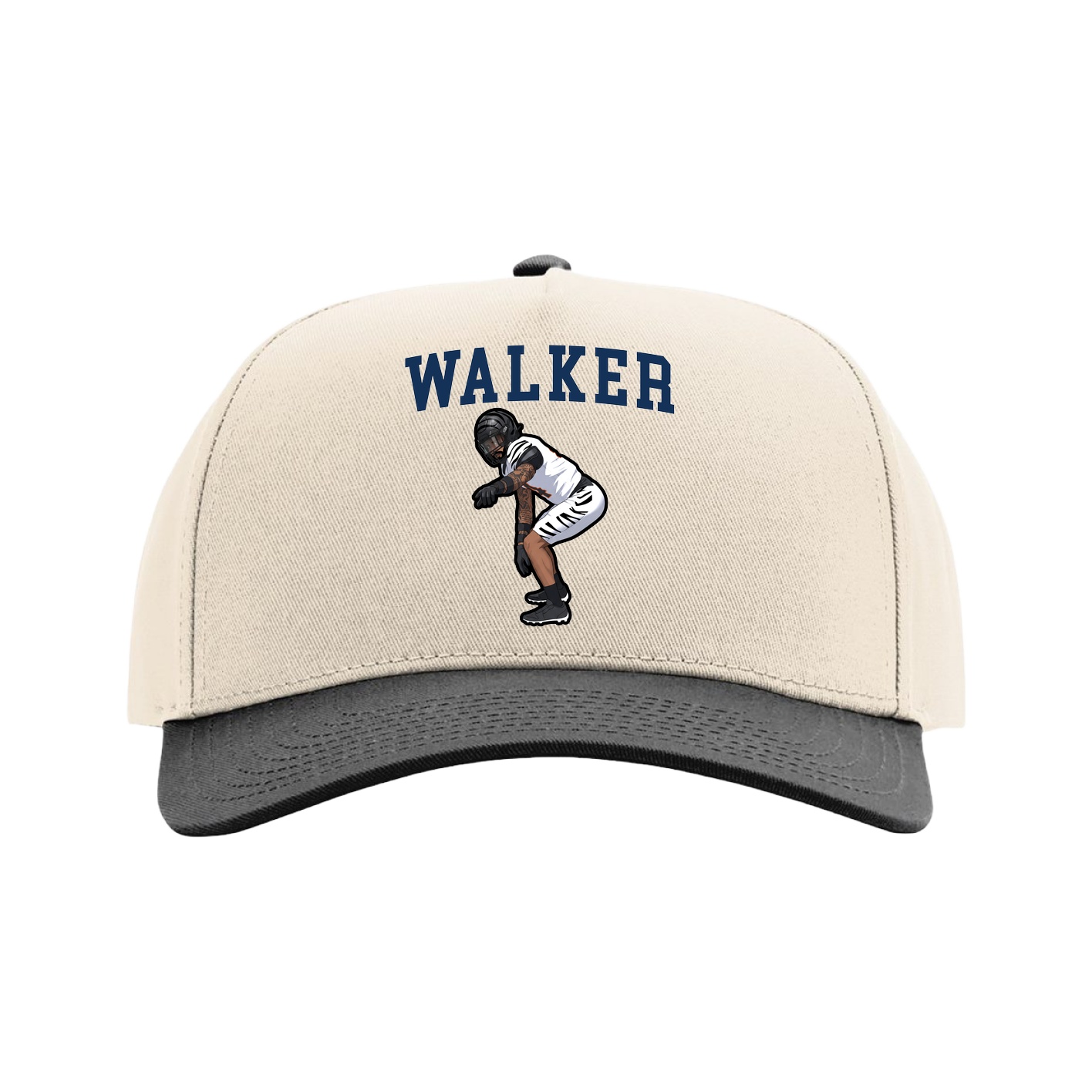 Full Fabric Five-Panel Champ Cap — Shirsey in Cream/Black