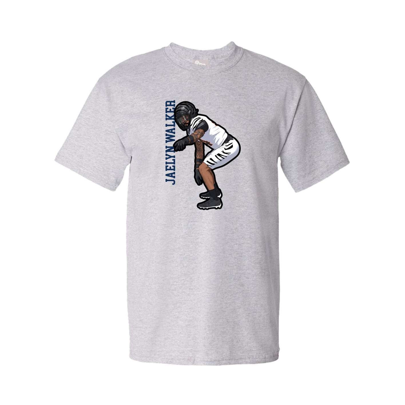 Tee — Name Vertical in Grey