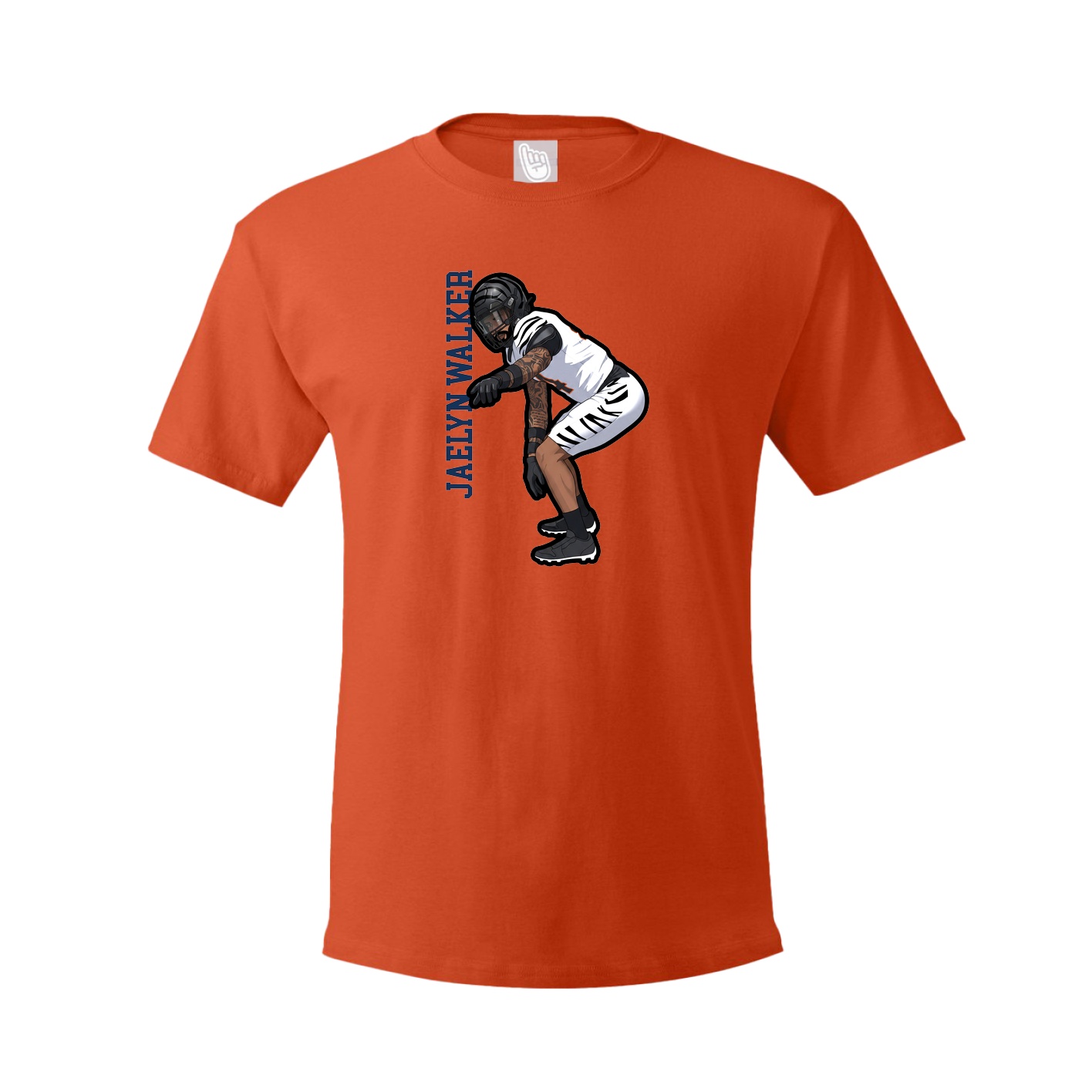 Tee — Name Vertical in Orange