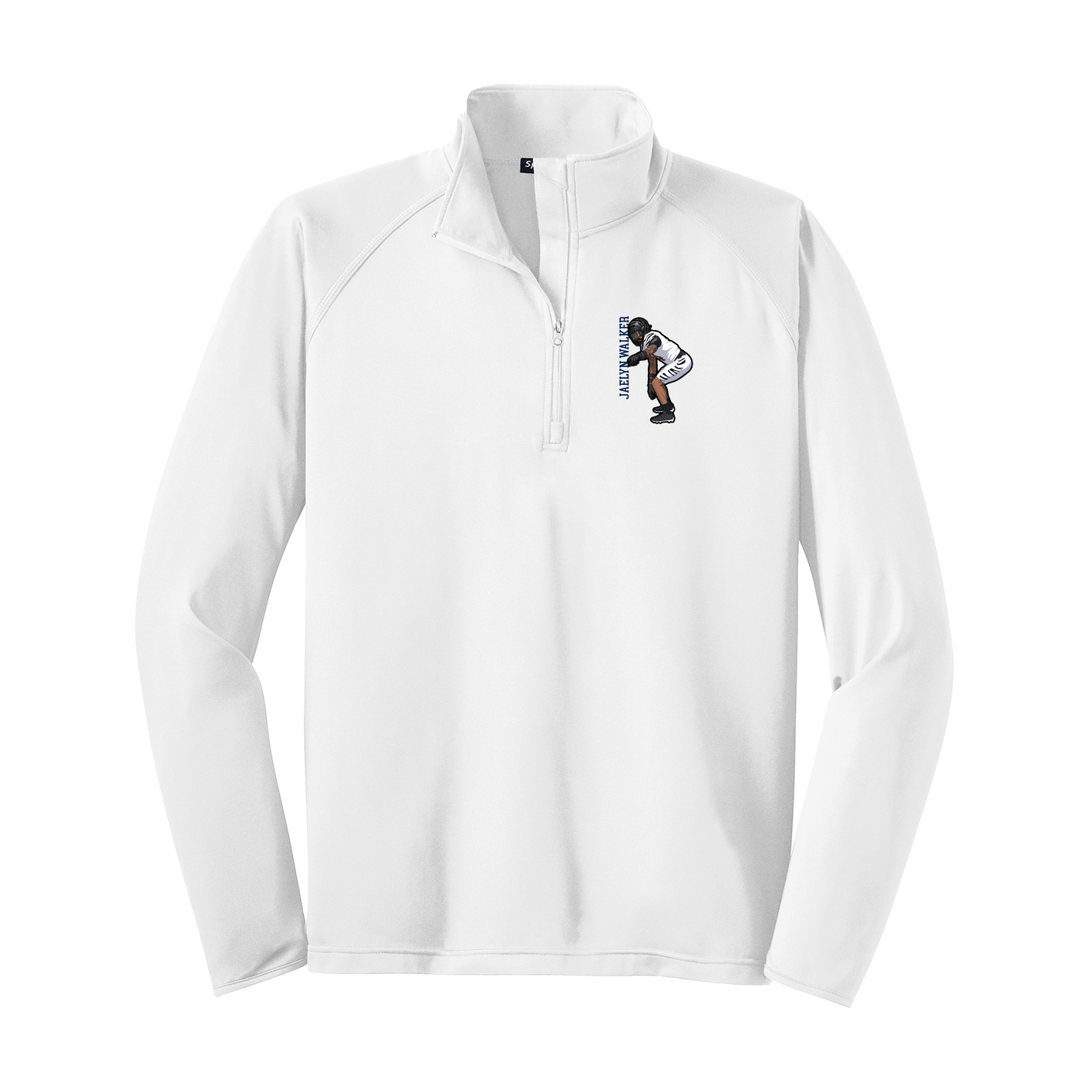 Q-Zip Pullover — Name Vertical in White