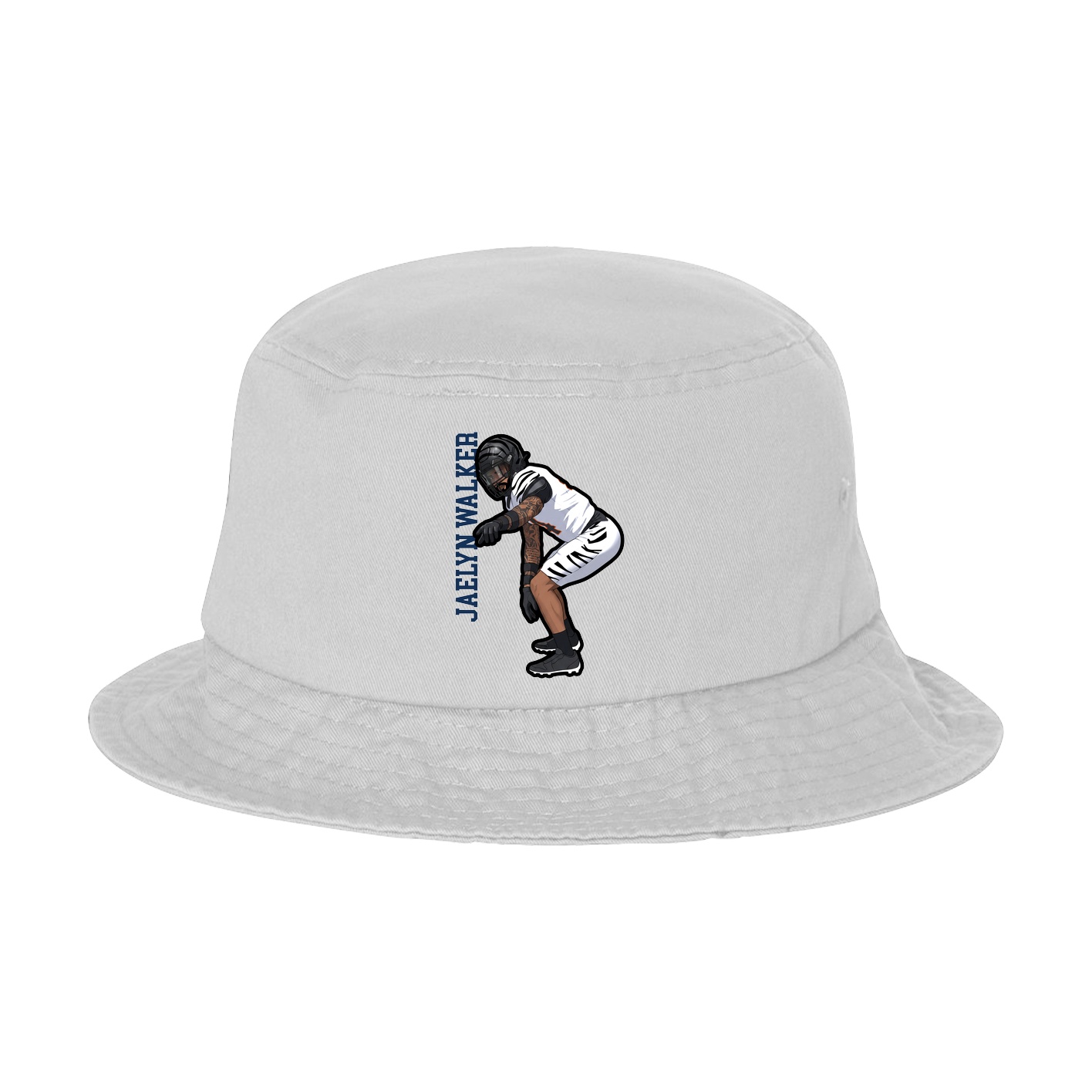 Bucket Cap — Name Vertical in White