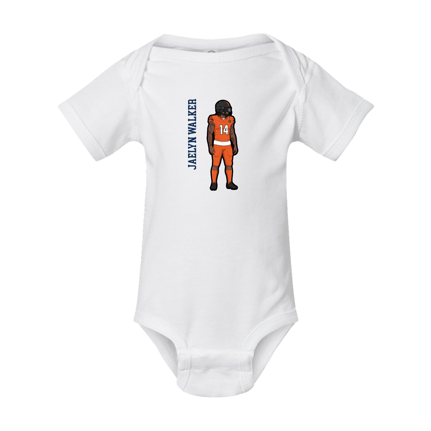 Baby Onesie — Name Vertical in White