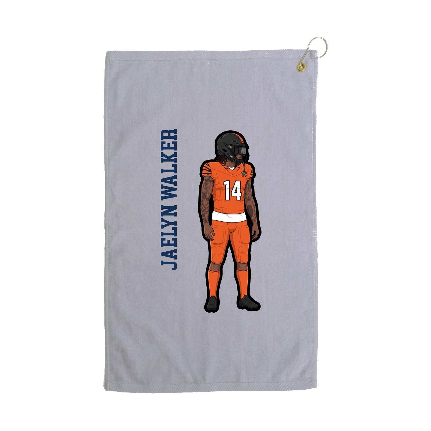 Golf Towel — Name Vertical in Grey