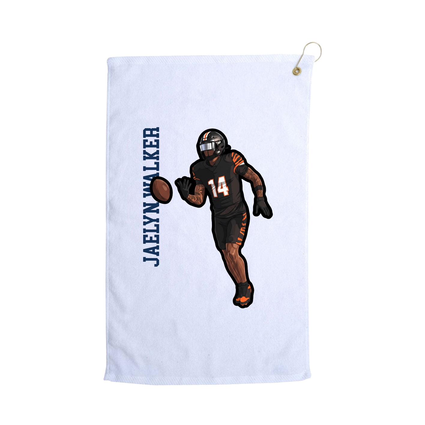 Golf Towel — Name Vertical in White