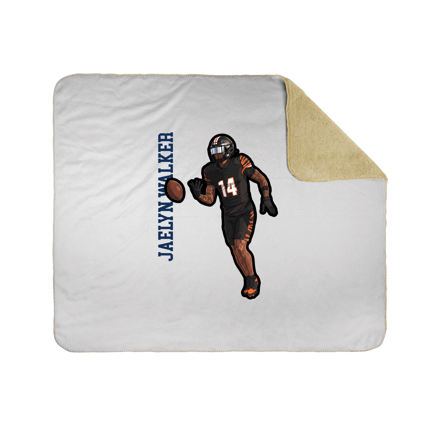 Throw Blanket — Name Vertical in White