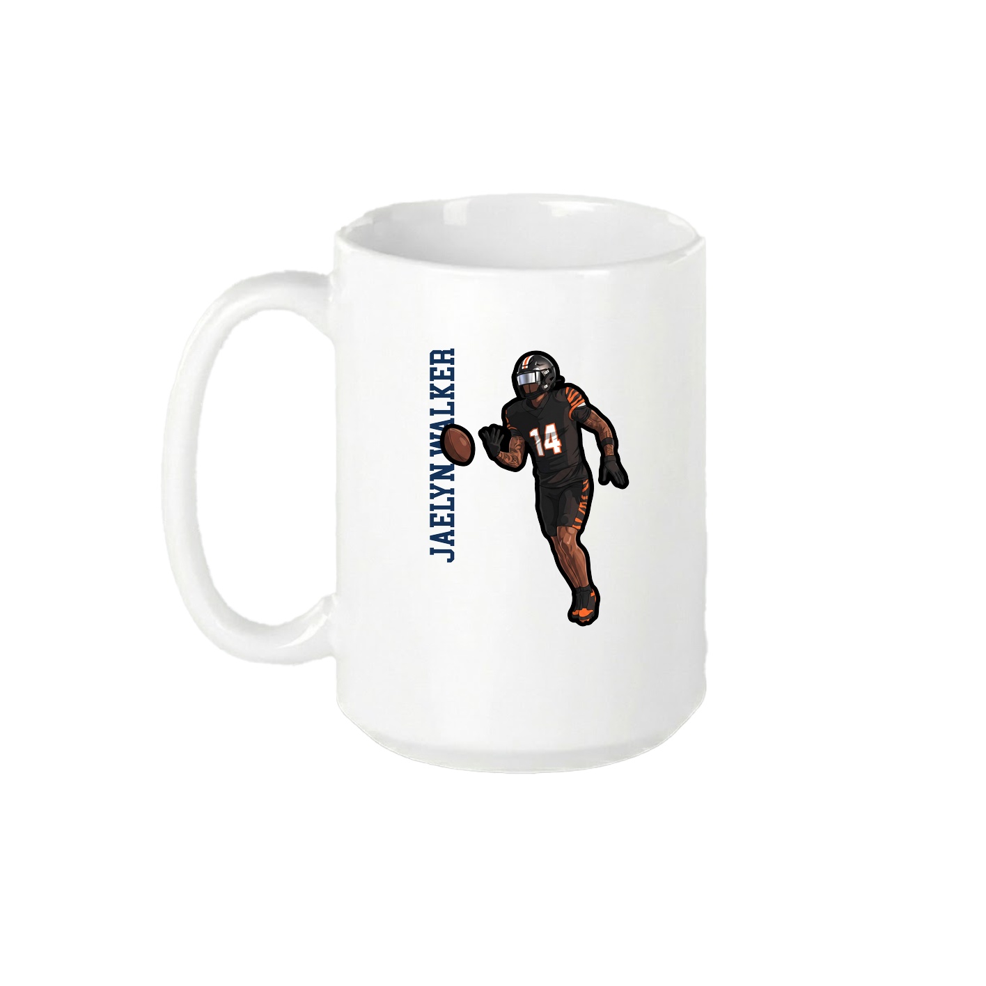 15oz Coffee Mug — Name Vertical in White