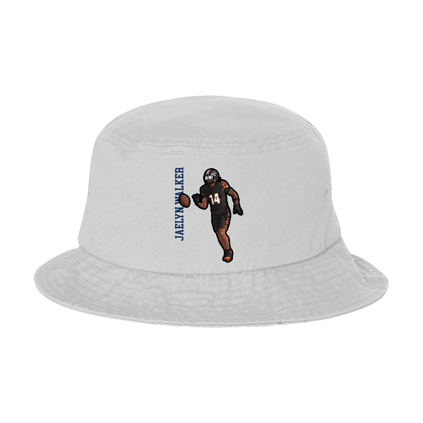 Bucket Cap — Name Vertical in White
