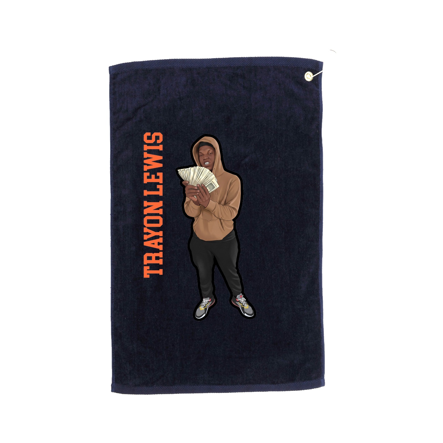 Golf Towel — Name Vertical in Navy