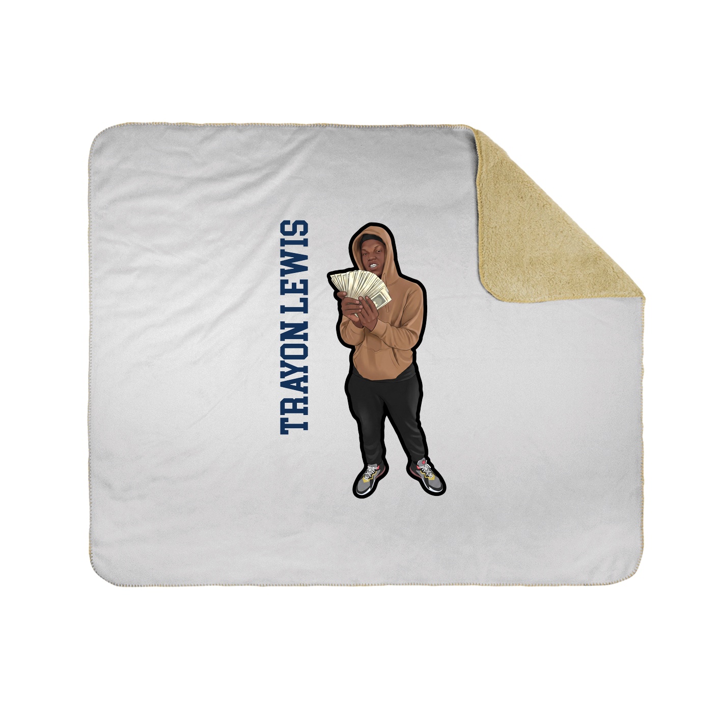 Throw Blanket — Name Vertical in White