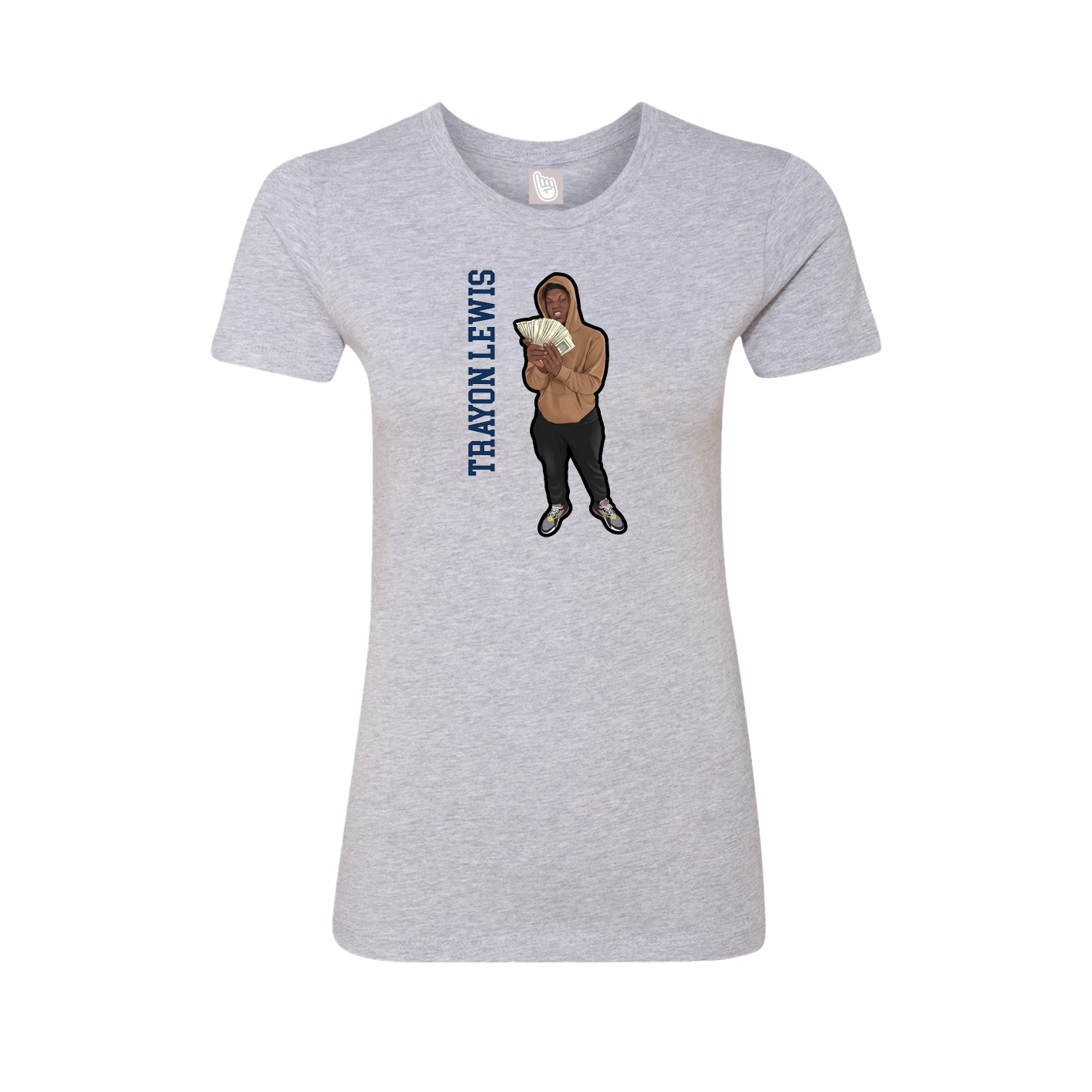 Womens Tee — Name Vertical in Grey