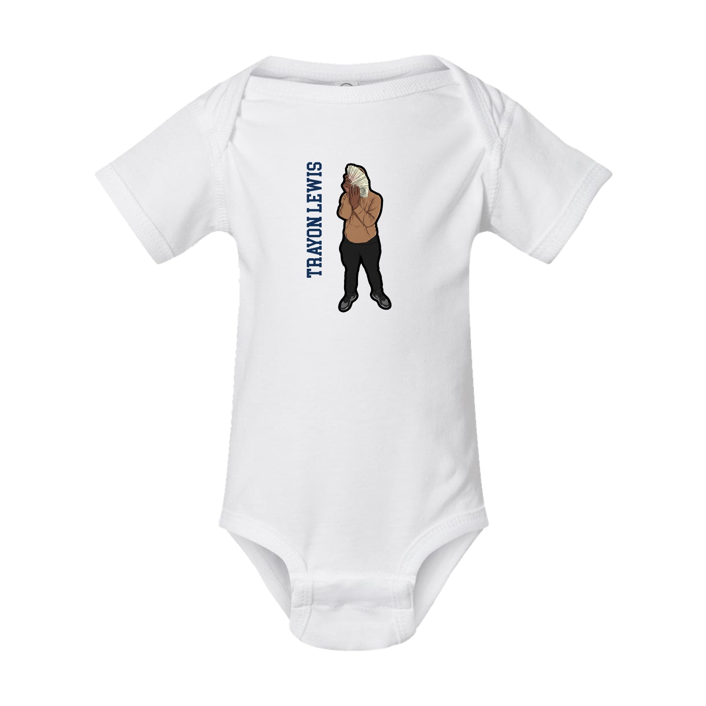 Baby Onesie — Name Vertical in White