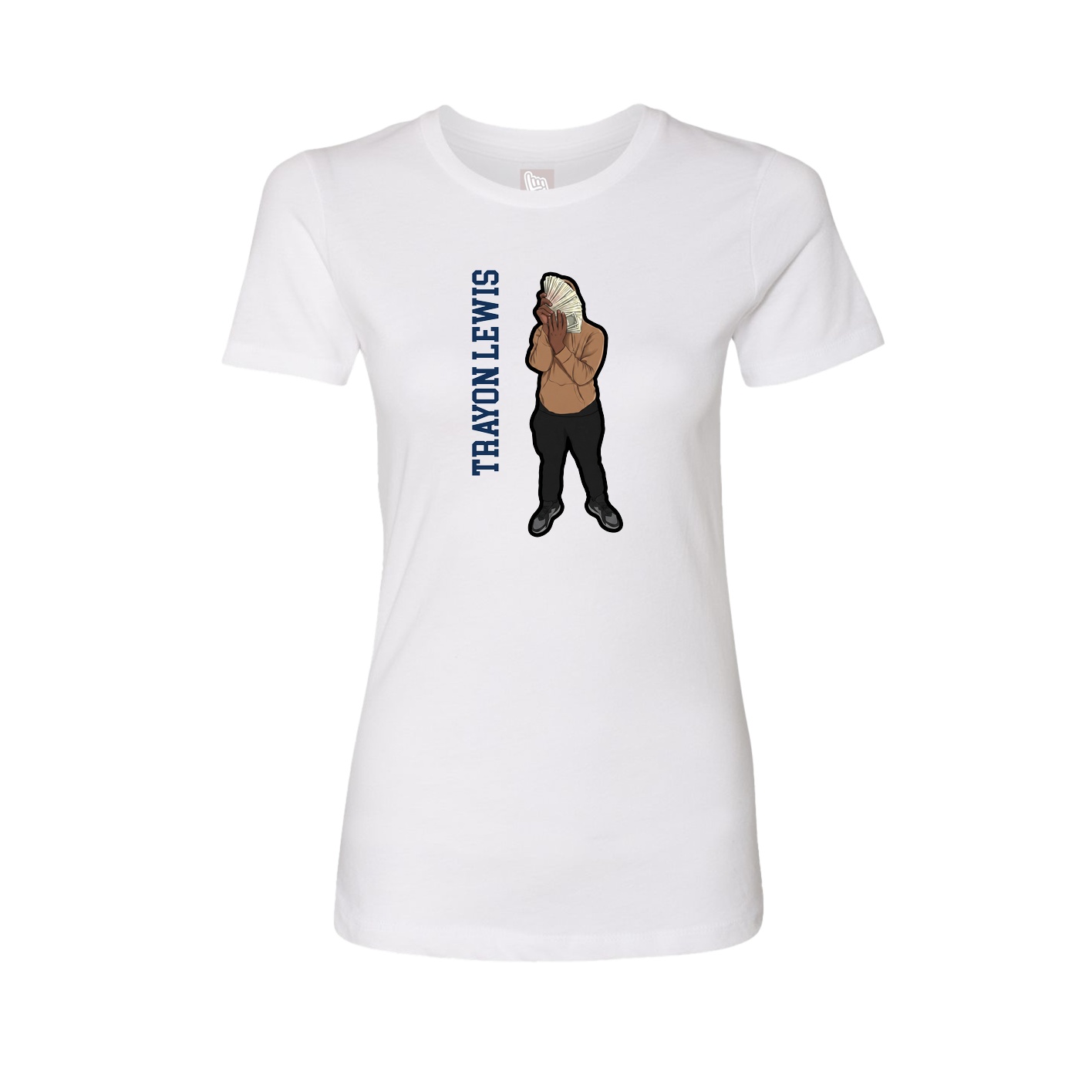 Womens Tee — Name Vertical in White
