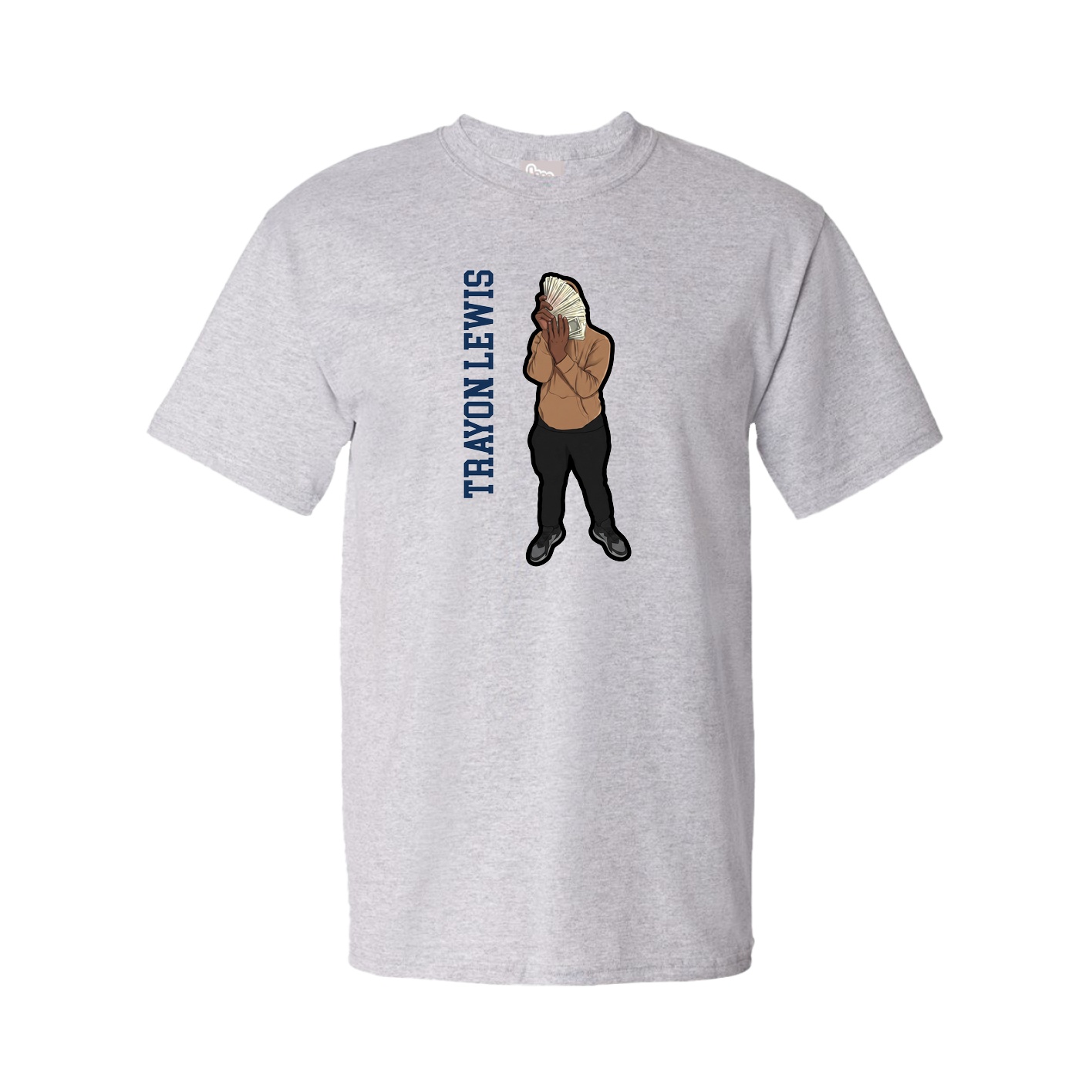 Youth Tee — Name Vertical in Grey