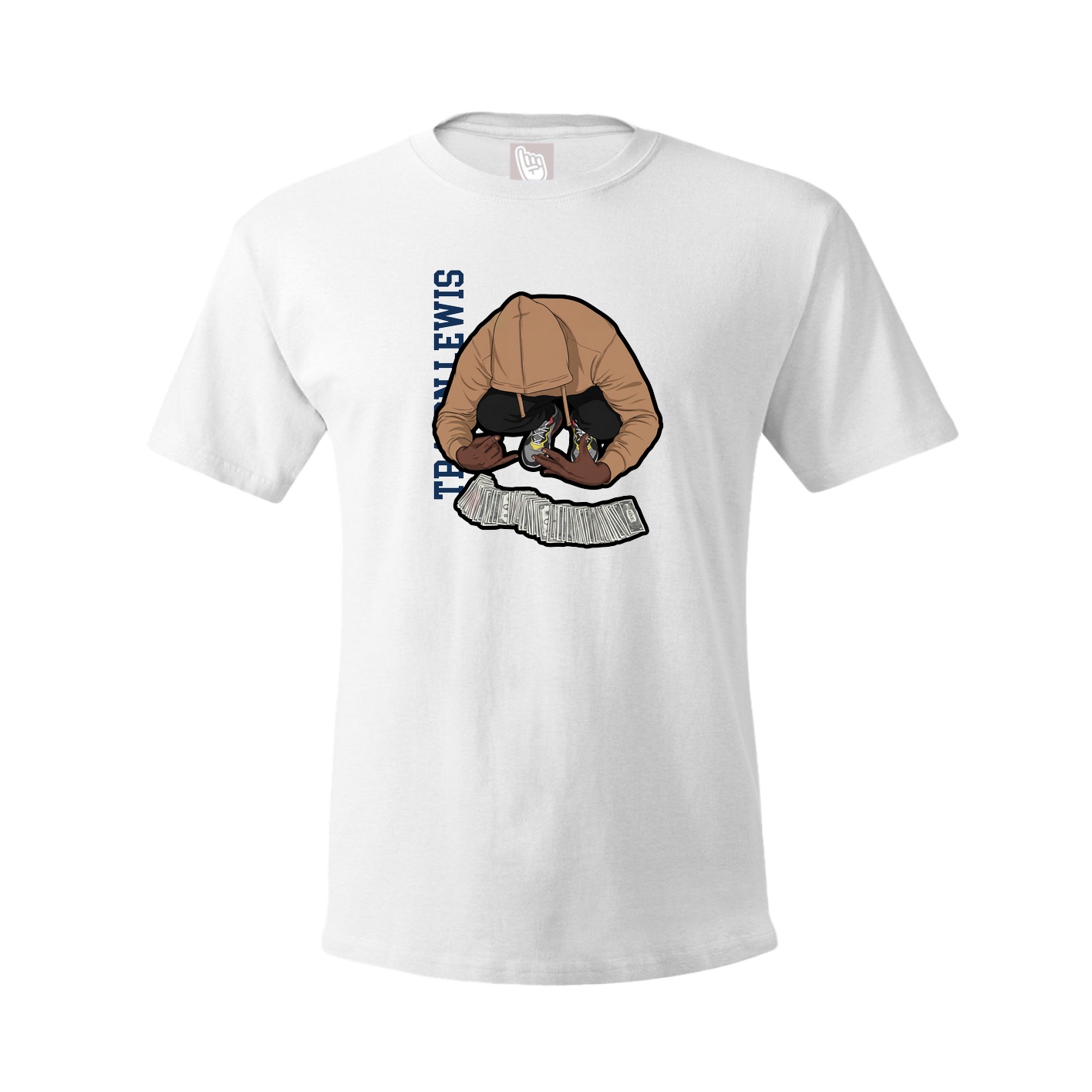 Tee — Name Vertical in White