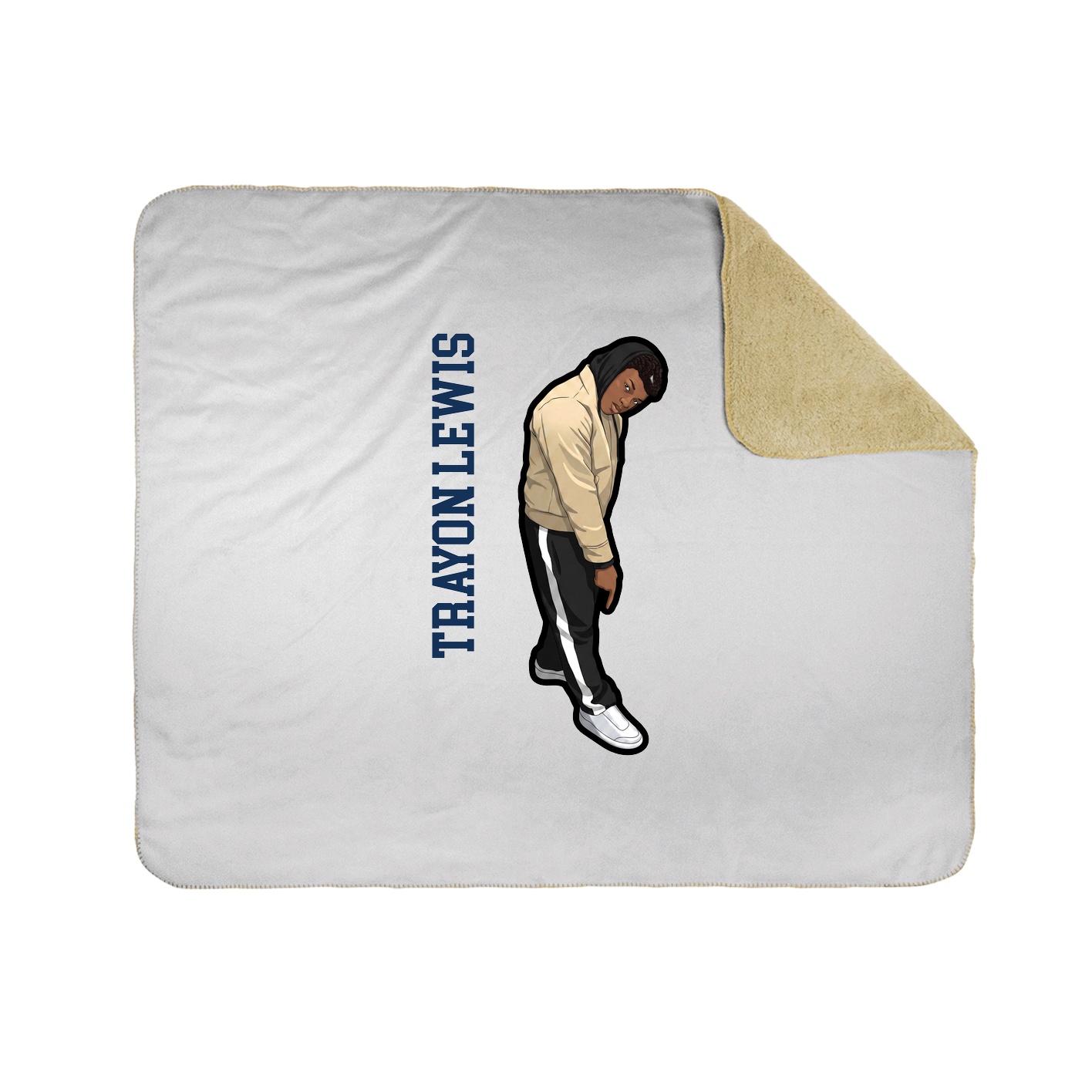 Throw Blanket — Name Vertical in White
