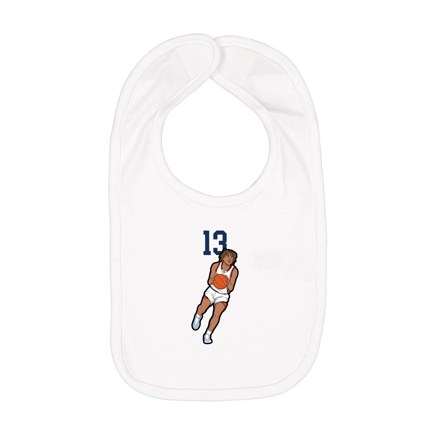 Infant Bib — Number Top in White