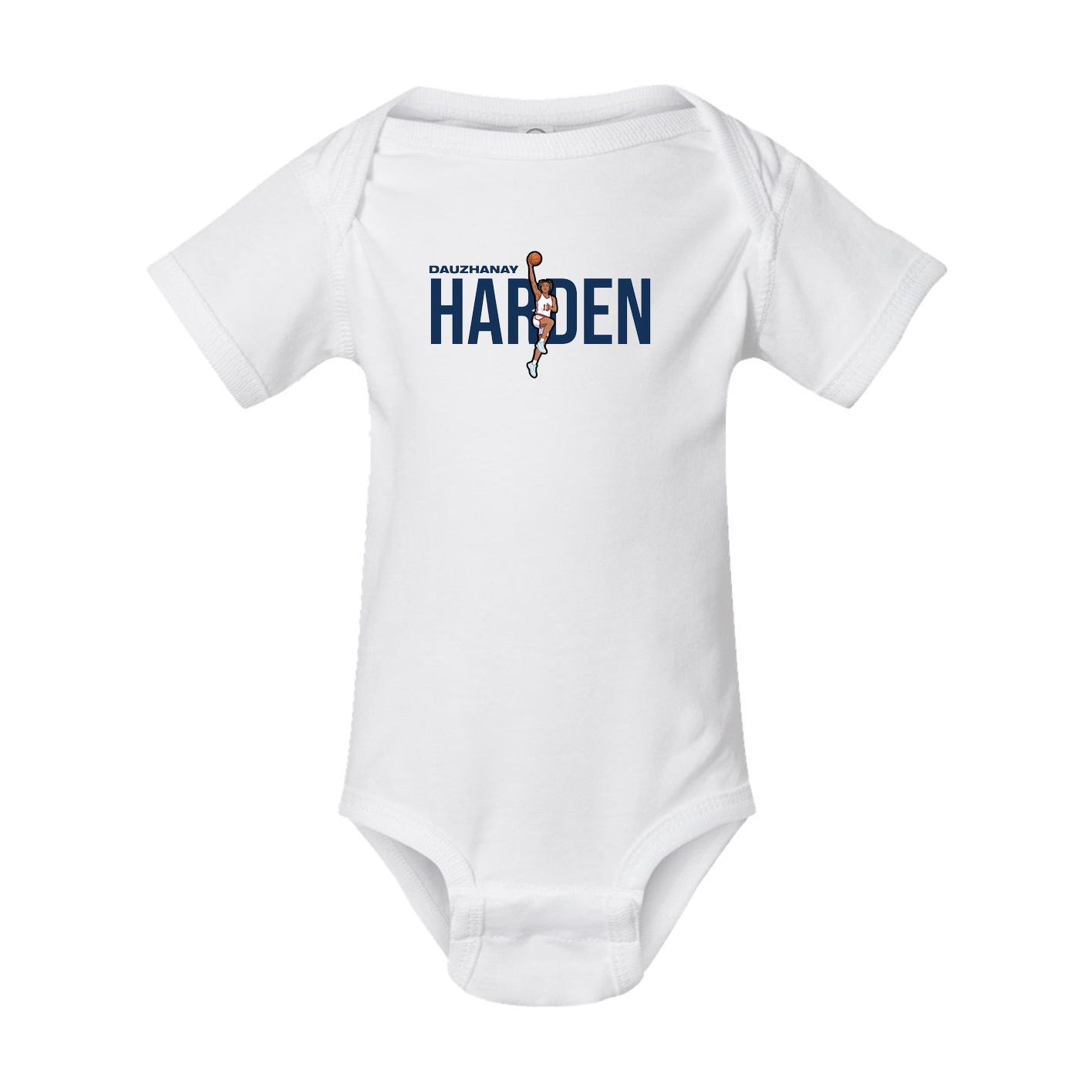 Baby Onesie — Player Name in White
