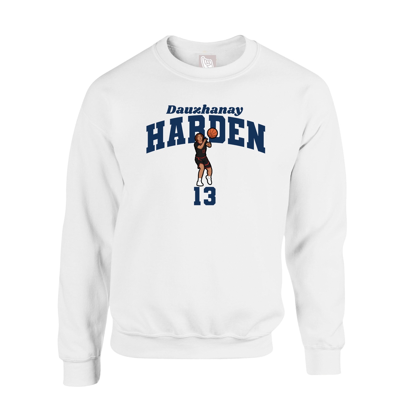 Fleece Crew — Signature Arch in White