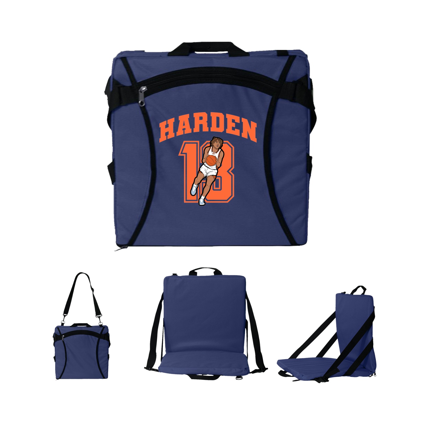Folding Stadium Seat — Number in Navy