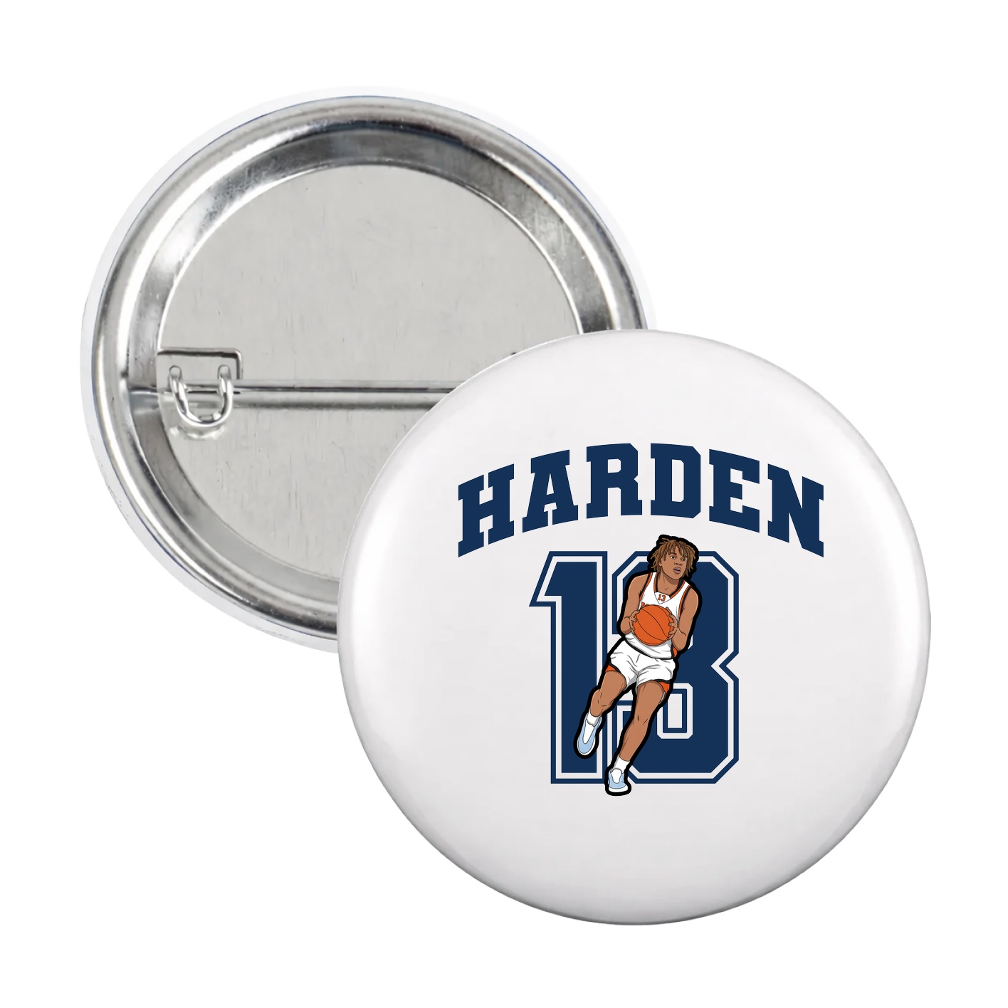 Game Day Button — Number in White