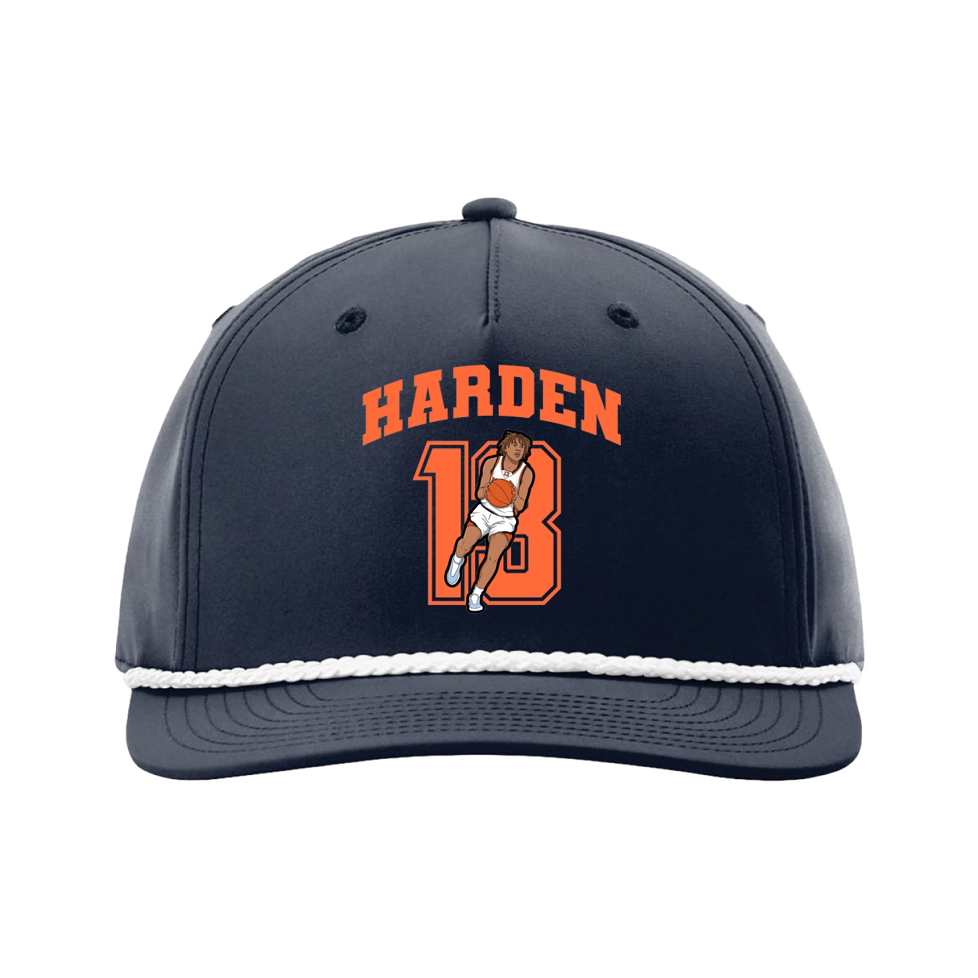 Five-Panel Classic Rope Cap — Number in Navy