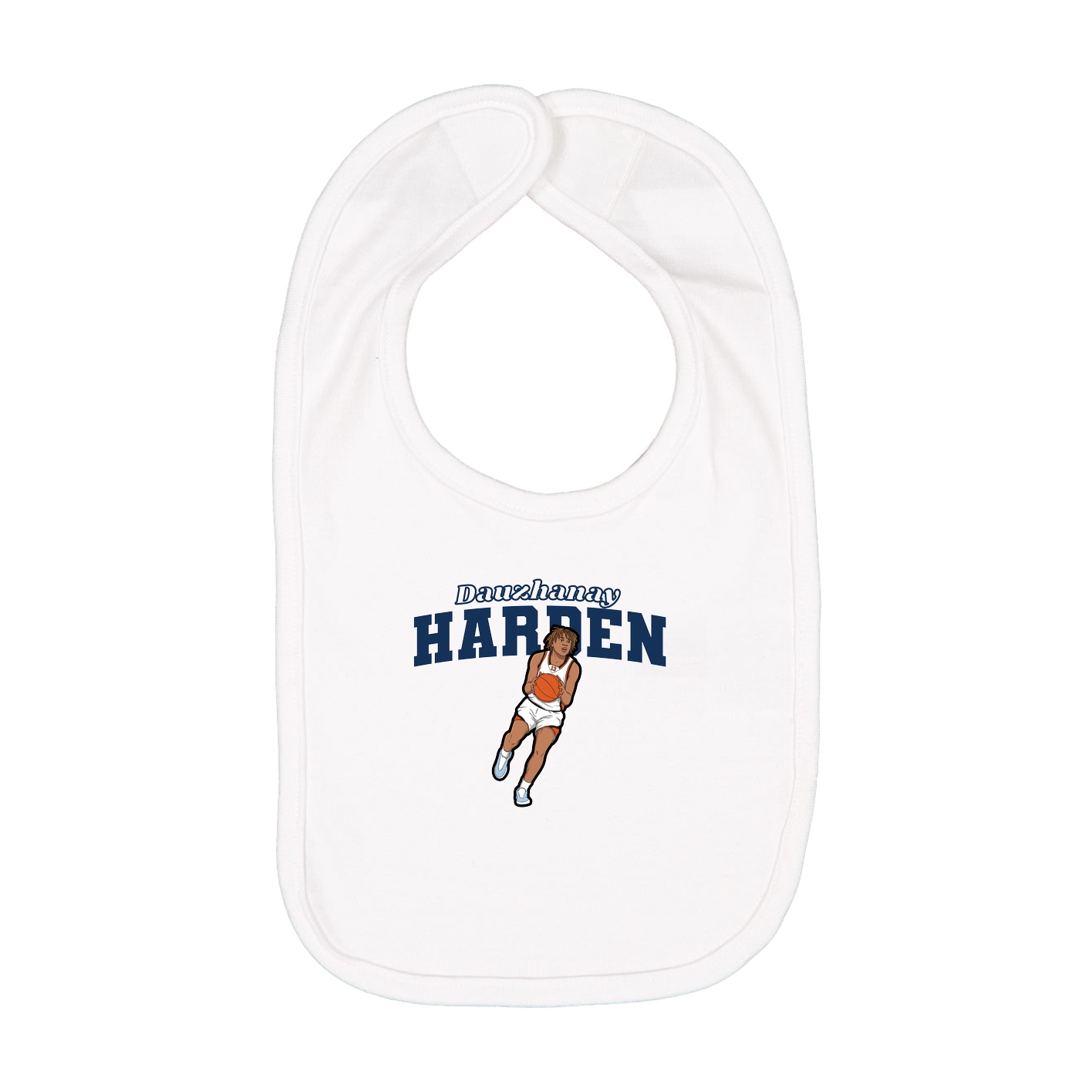 Infant Bib — Name Arch in White