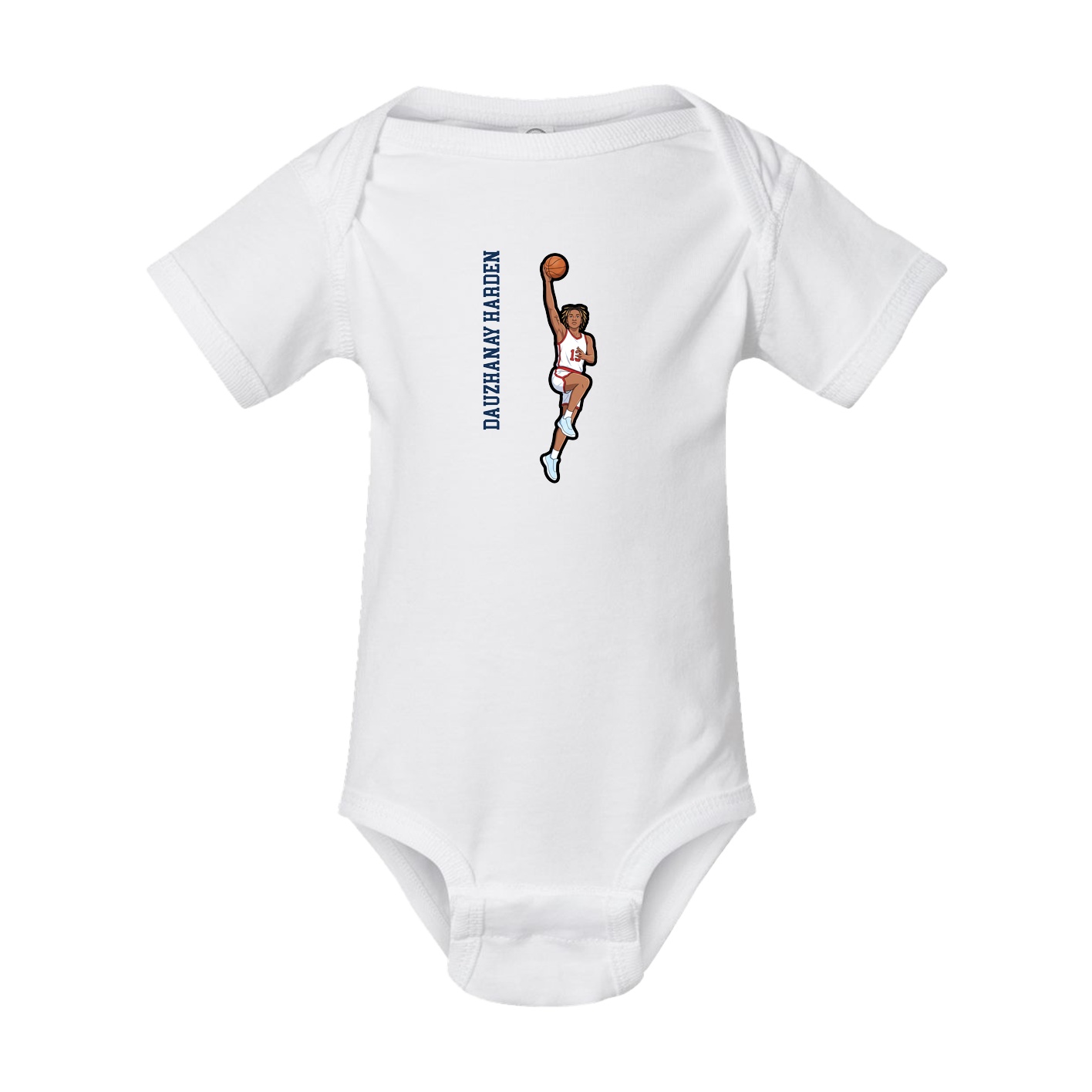 Baby Onesie — Name Vertical in White