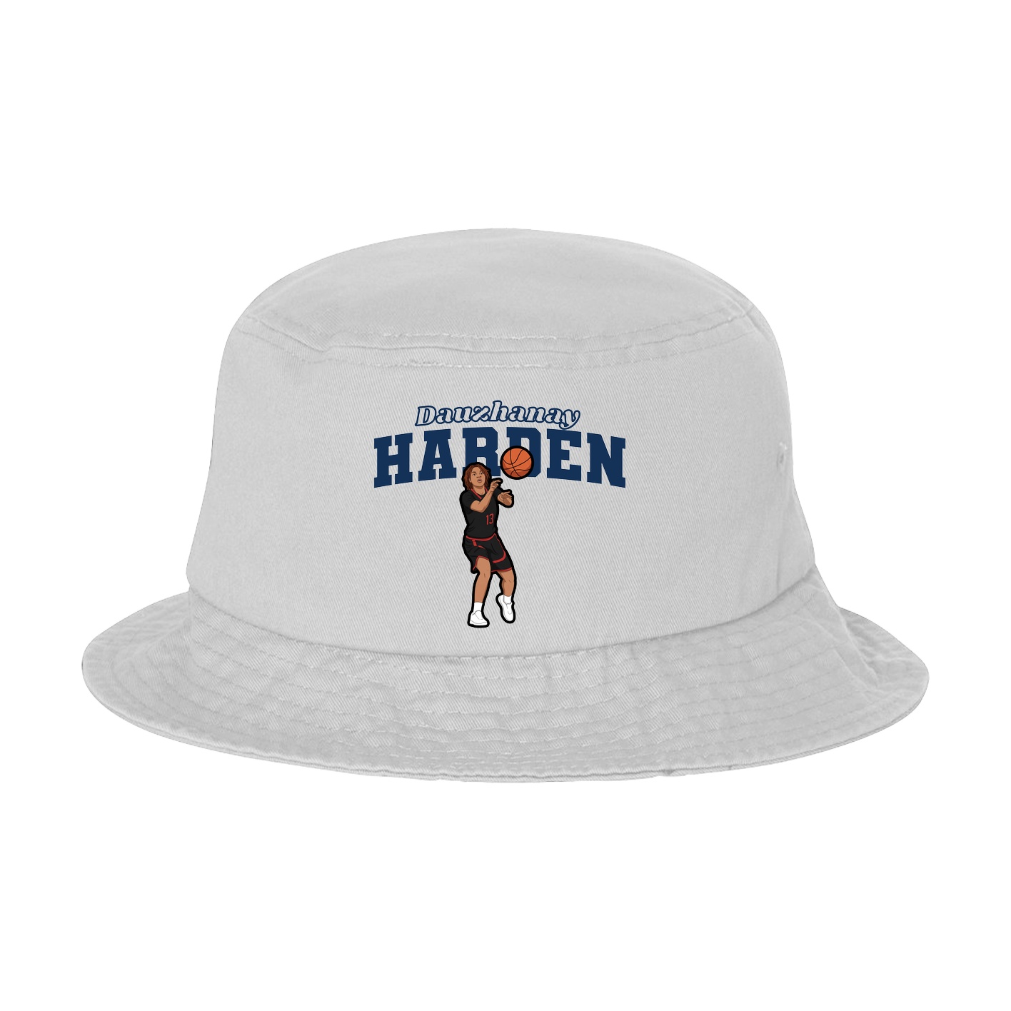 Bucket Cap — Name Arch in White