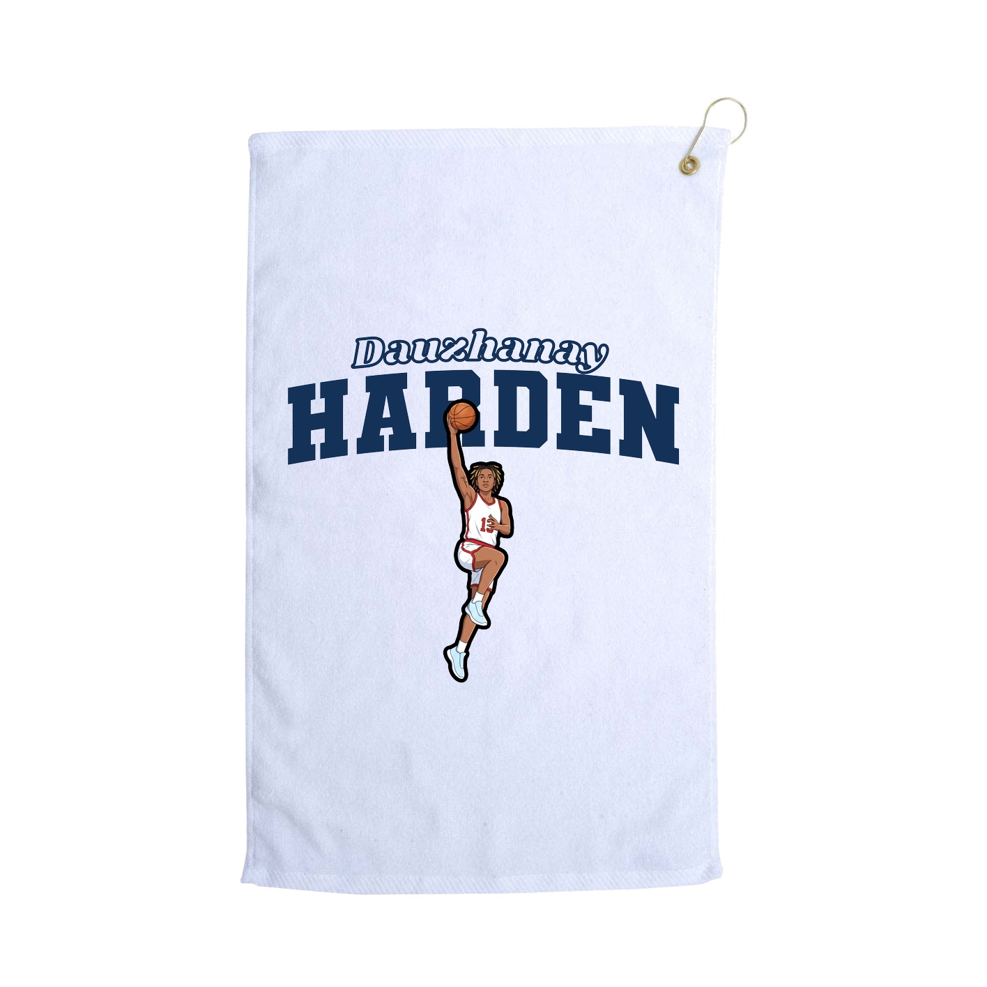 Golf Towel — Name Arch in White