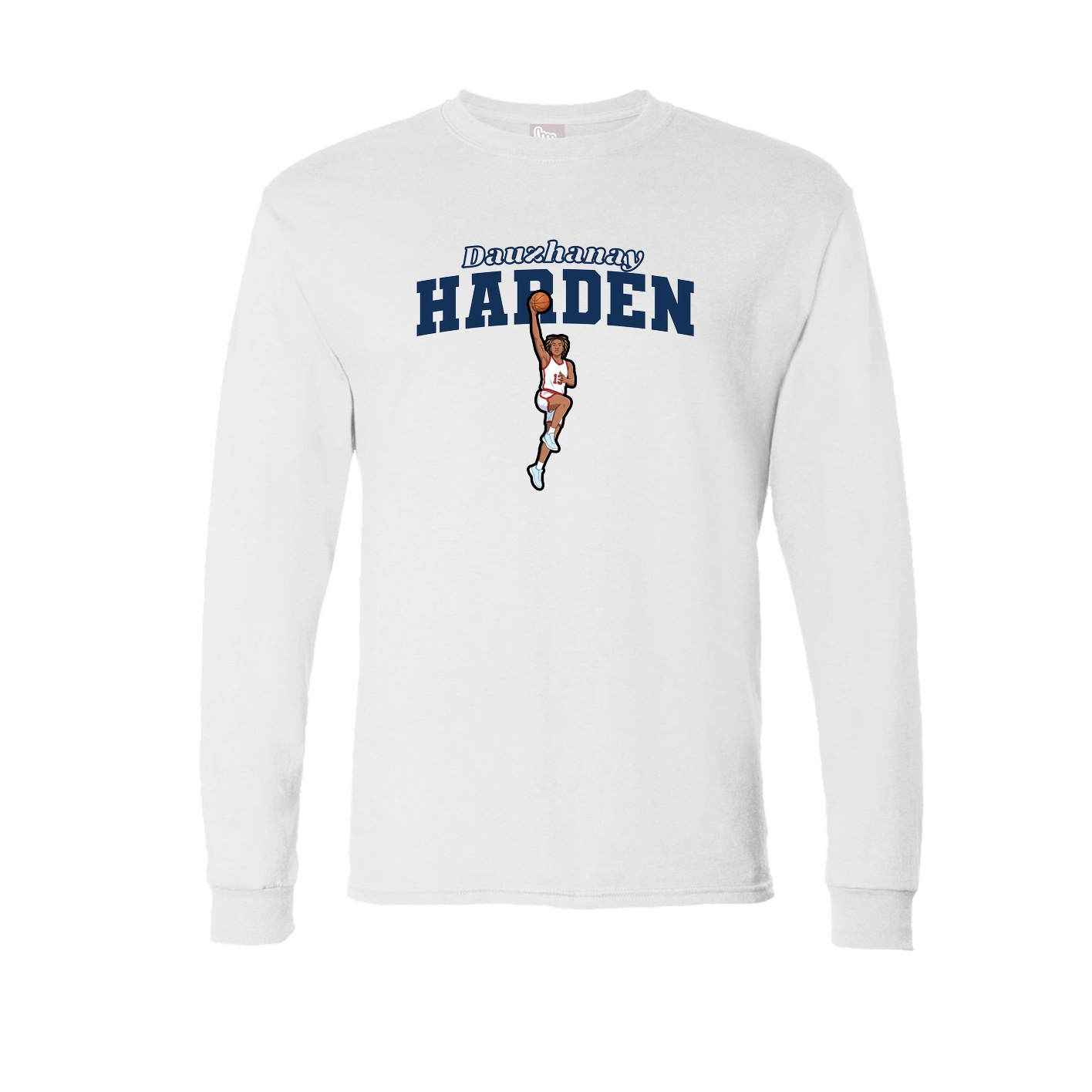 Long Sleeve Tee — Name Arch in White