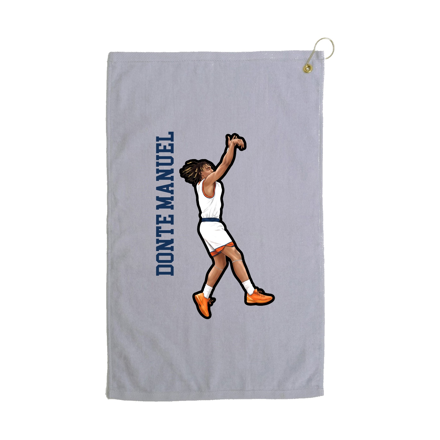 Golf Towel — Name Vertical in Grey