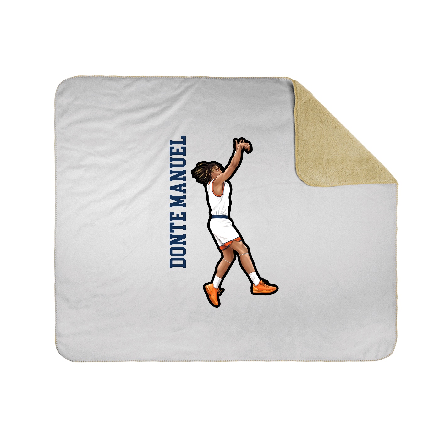 Throw Blanket — Name Vertical in White
