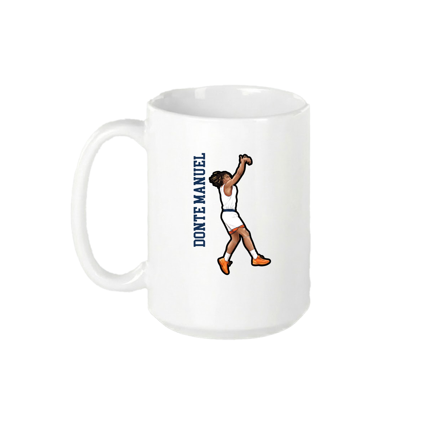 15oz Coffee Mug — Name Vertical in White
