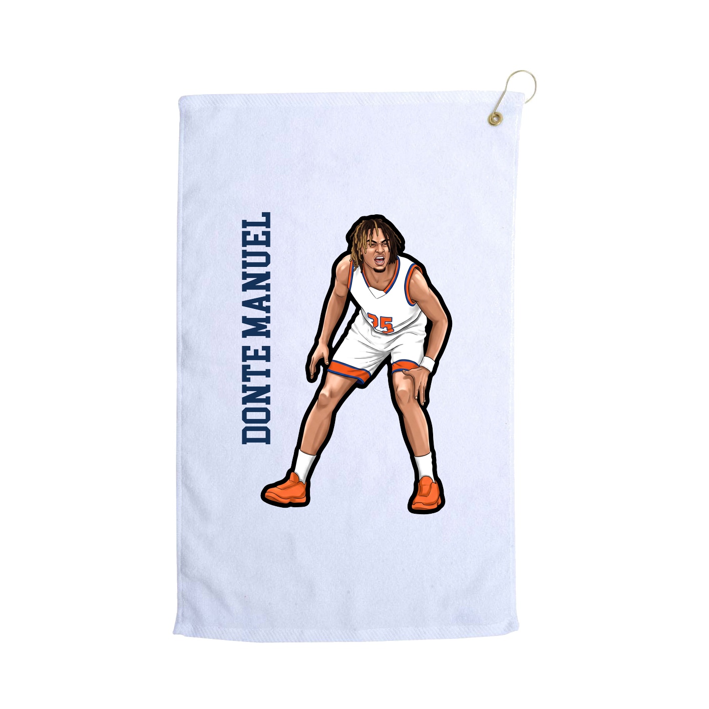 Golf Towel — Name Vertical in White