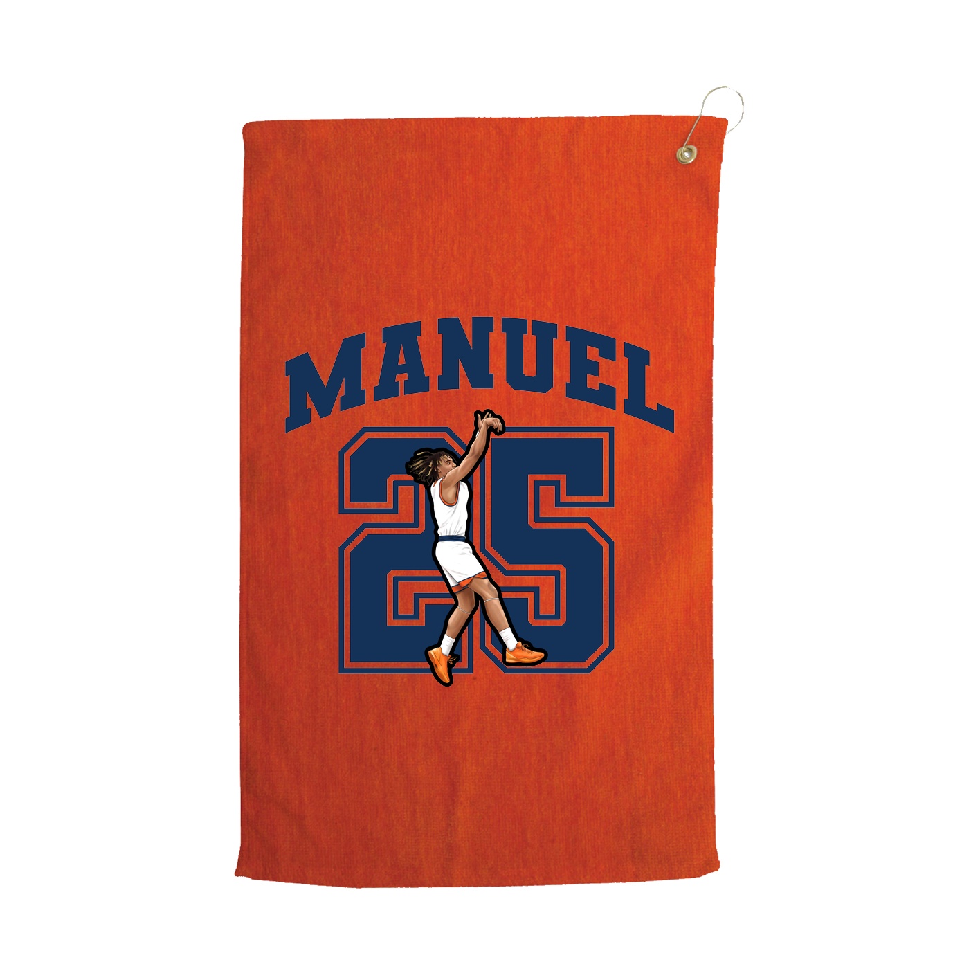 Golf Towel — Number in Orange