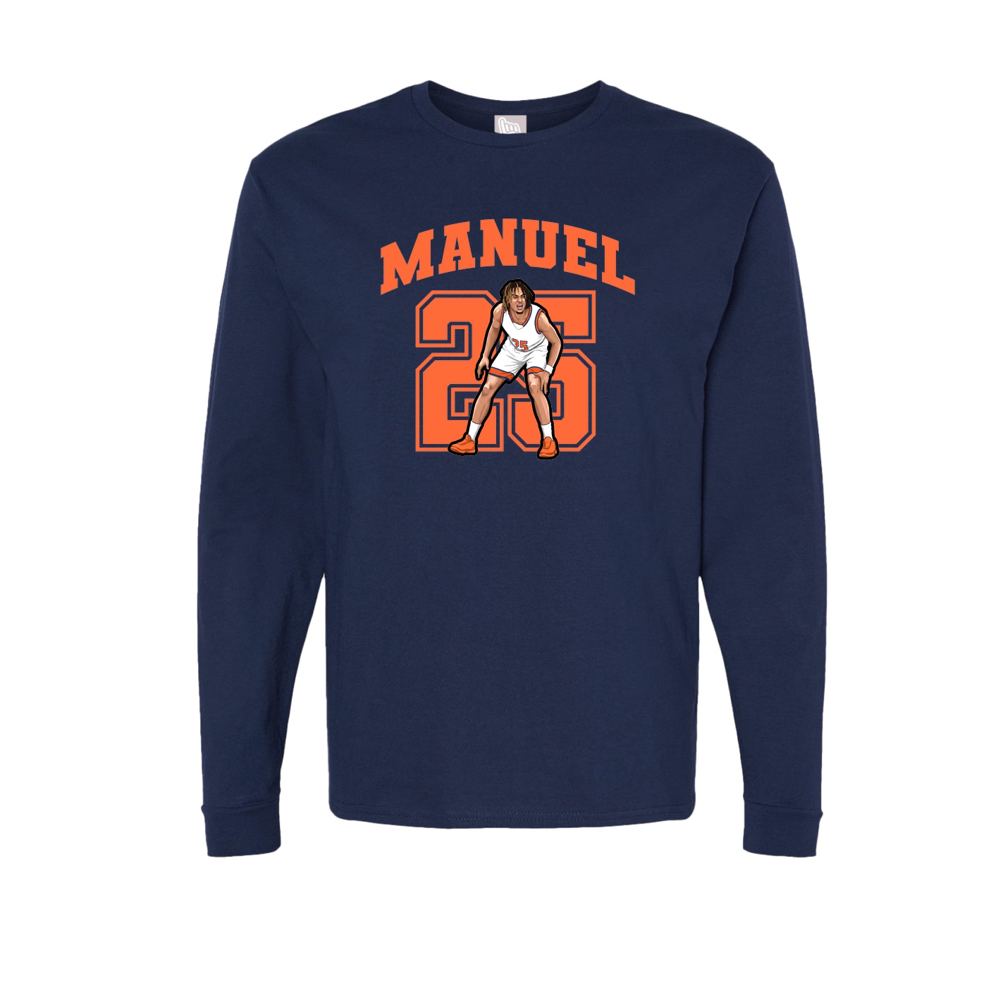 Long Sleeve Tee — Number in Navy