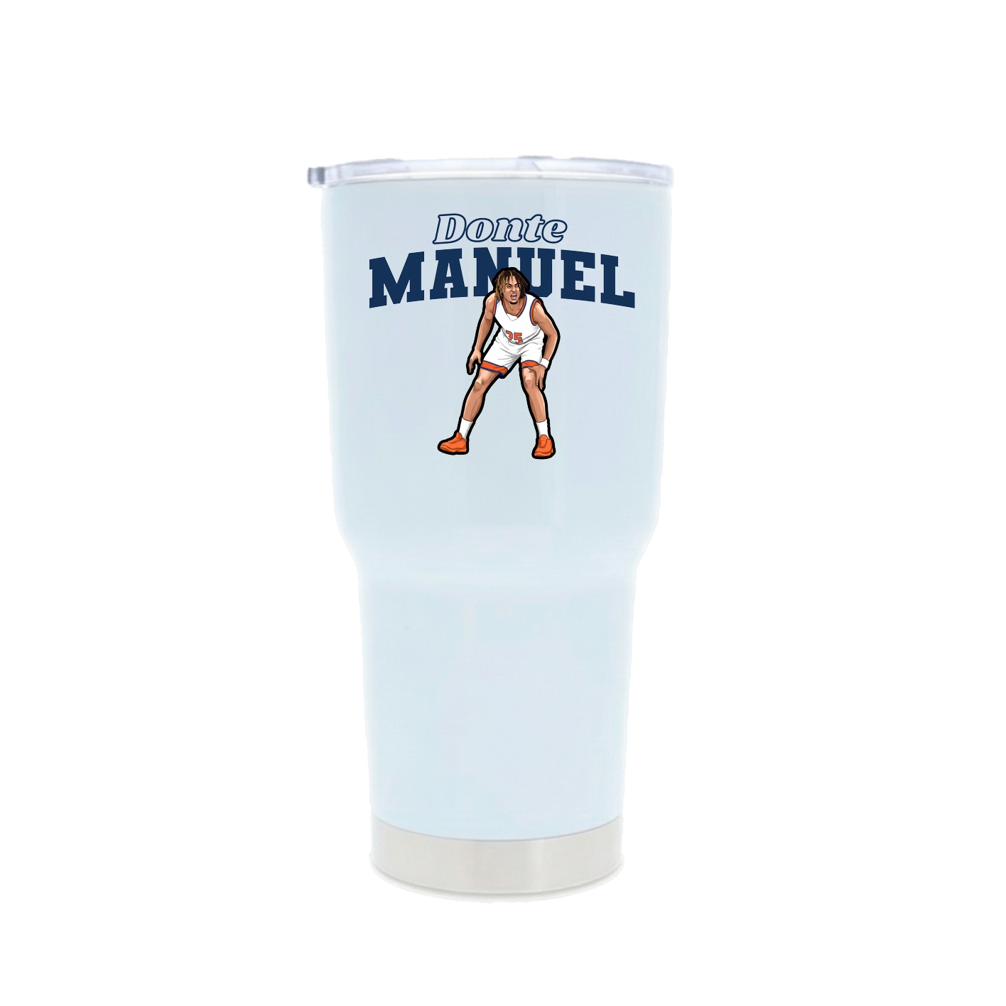 30oz Stainless Steel Tumbler — Name Arch in White
