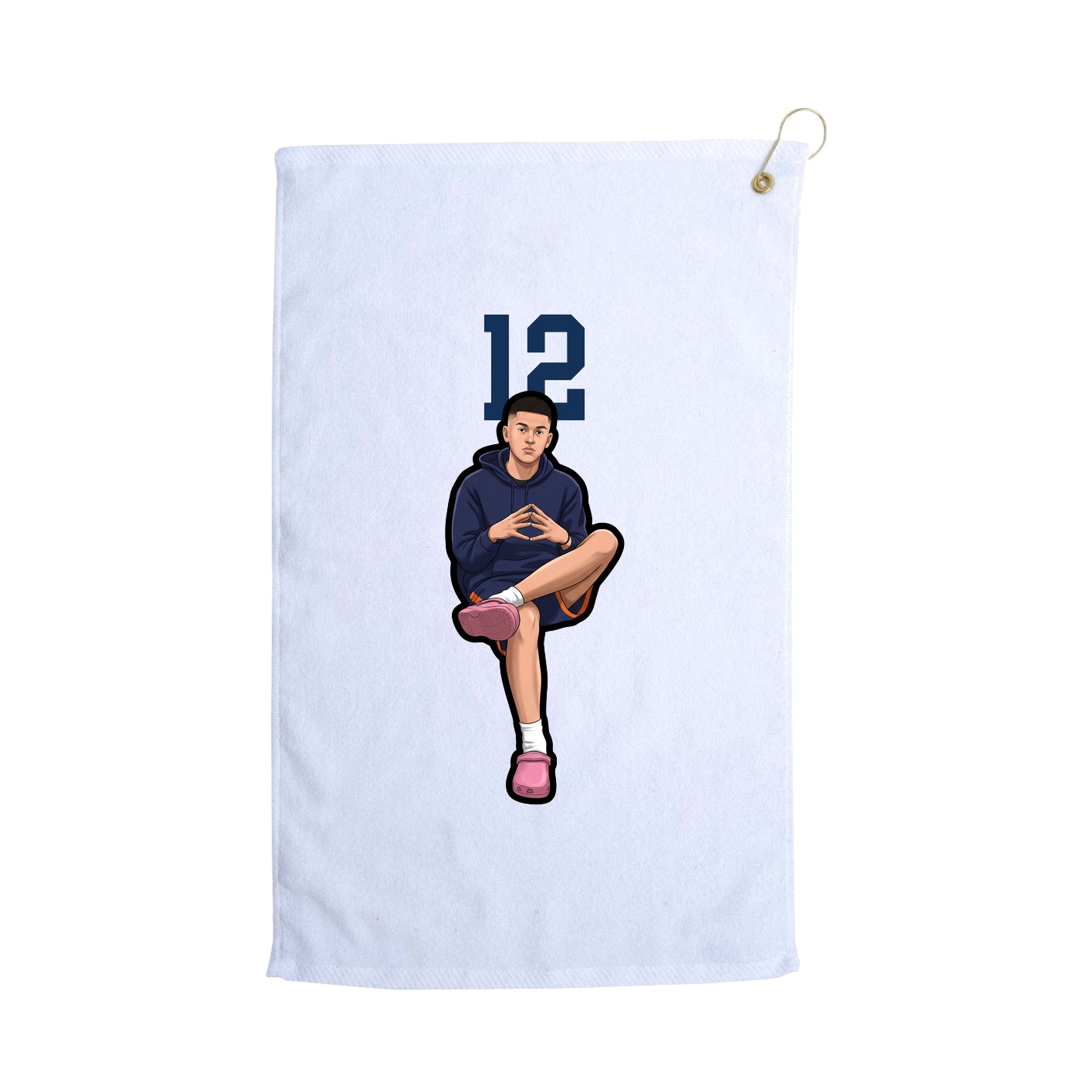 Golf Towel — Number Top in White