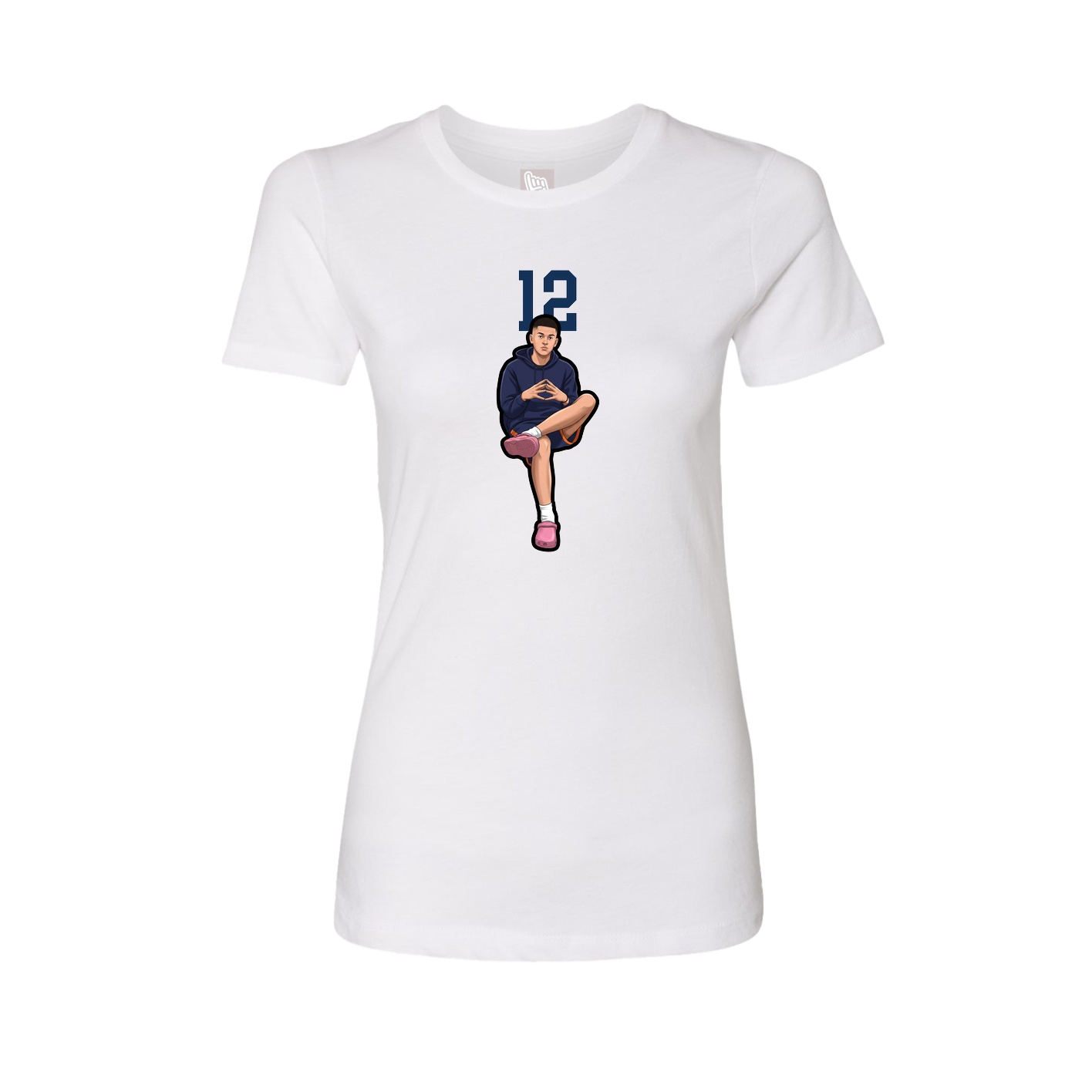Fitted Women's Tee — Number Top in White
