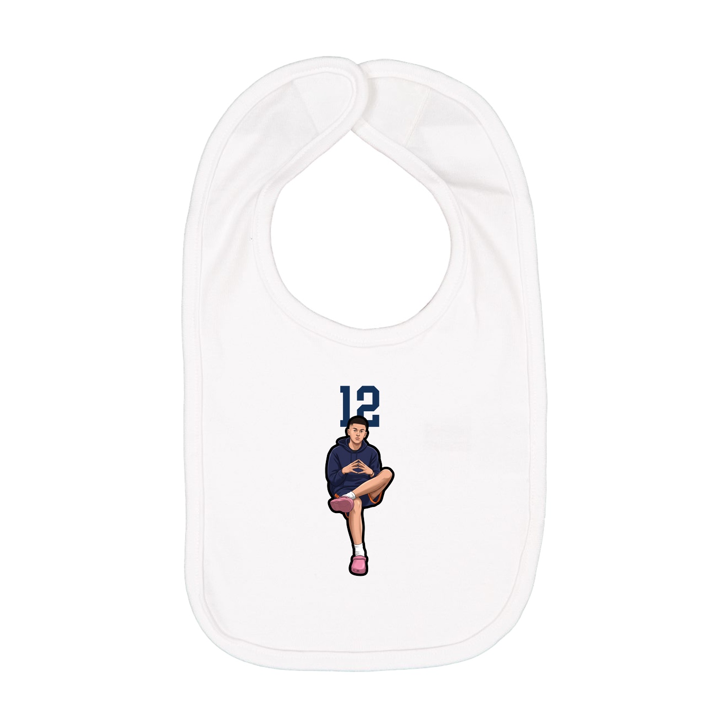 Infant Bib — Number Top in White