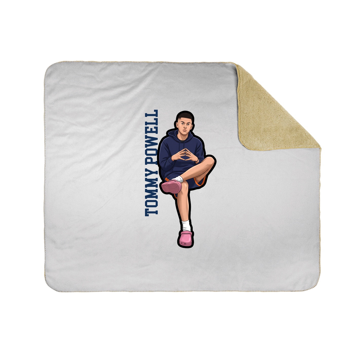Throw Blanket — Name Vertical in White