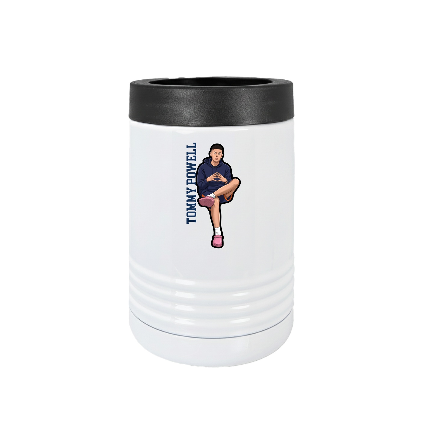 Beverage Holder — Name Vertical in White