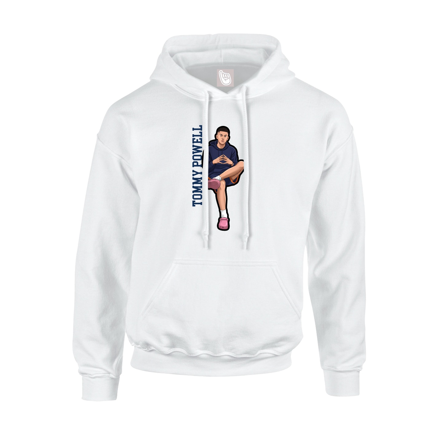 Youth Hoodie — Name Vertical in White