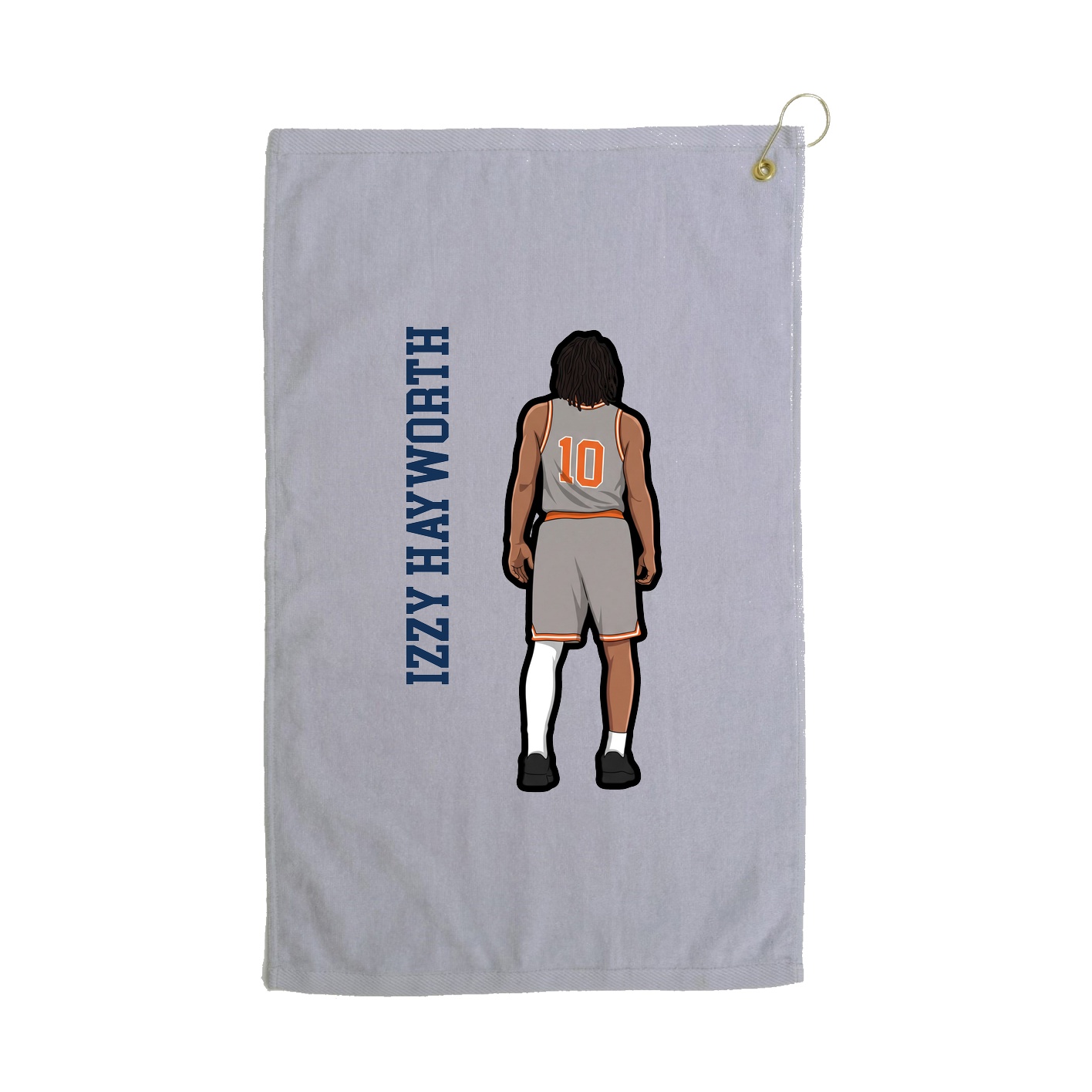 Golf Towel — Name Vertical in Grey