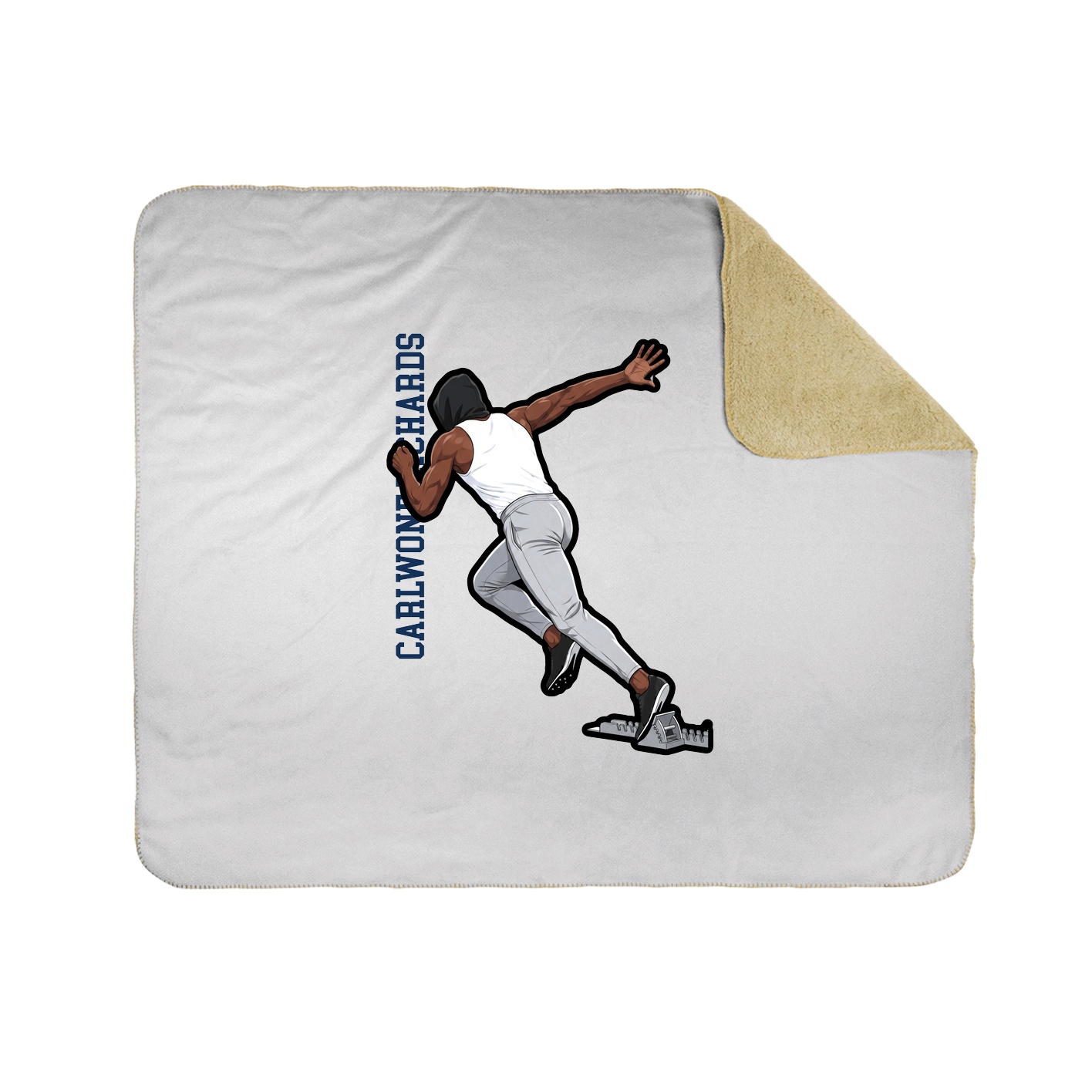 Throw Blanket — Name Vertical in White